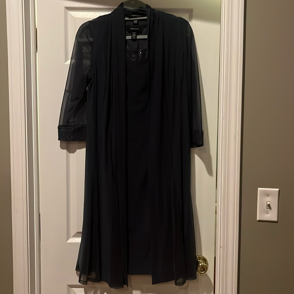 Dark gray two piece dress